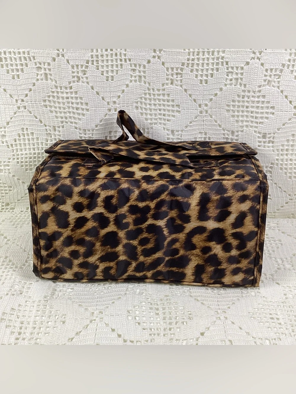 Joy Mangano Large Leopard Print Cosmetic Bag - Brown